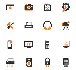 Electronics repair icons set