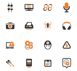 Electronics repair icons set