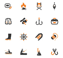 Fishing icons set