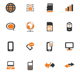 Mobile connection icons set
