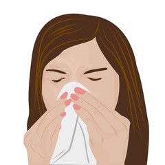 Woman sneezing