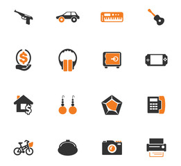 Pawnshop icons set