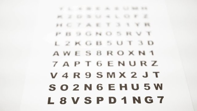 Focusing different letters for optic inspection