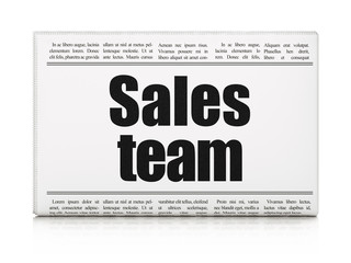 Advertising concept: newspaper headline Sales Team