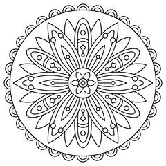 Mandala. Coloring page. Vector illustration.