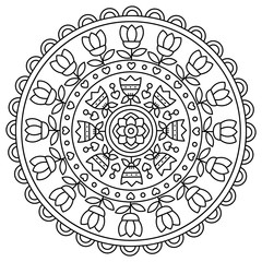 Mandala. Coloring page. Vector illustration.