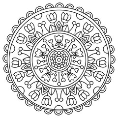 Mandala. Coloring page. Vector illustration.