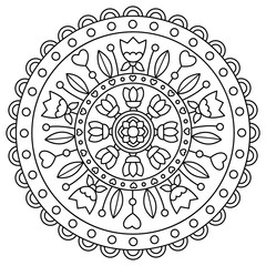 Mandala. Coloring page. Vector illustration.