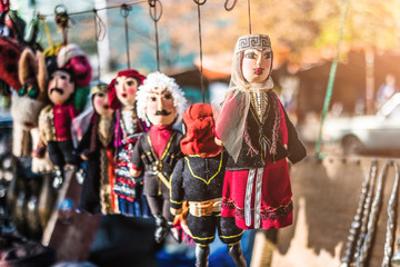 Traditional toys and figures of Georgians as souvenirs