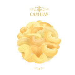 banner with fresh cashews for your design