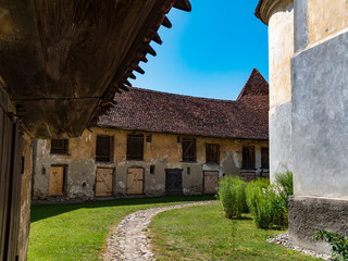 Inside the church walls at Sanpetru, Transylvania, Romania