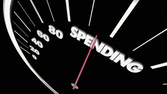 Spending Costs Budget Speedometer Measure Results 3d Animation