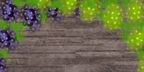 ぶどう　果物　木目　背景 