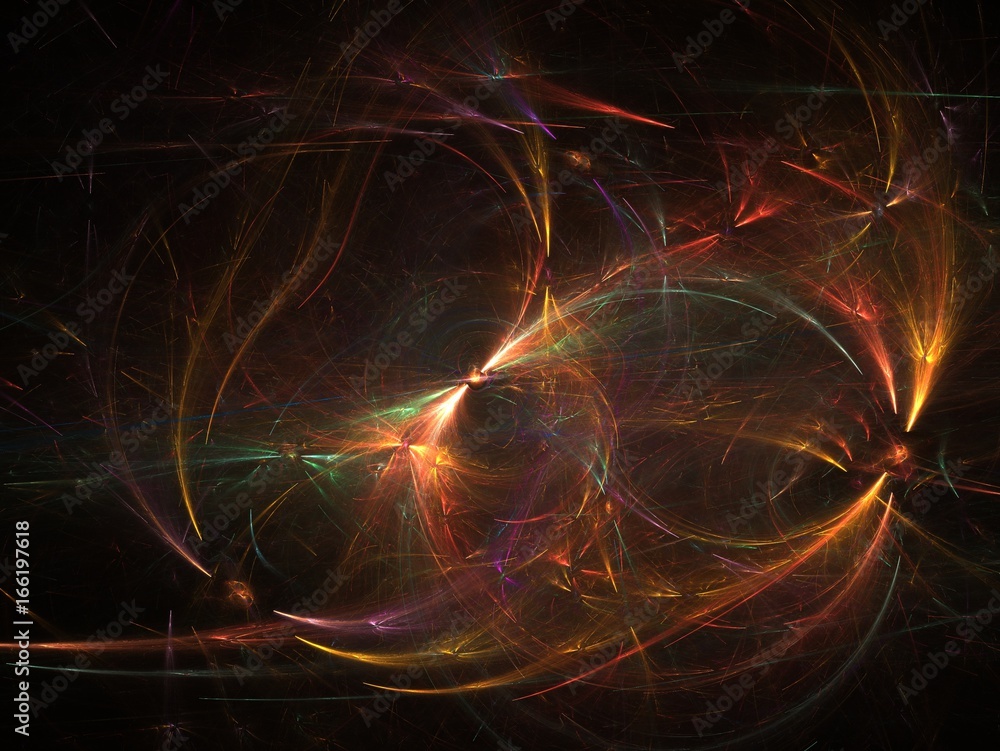 Aufkleber abstract multicolored fractal pattern. computer generated graphics.