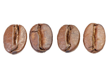 Coffee beans under microscope - extreme close up of coffee beans