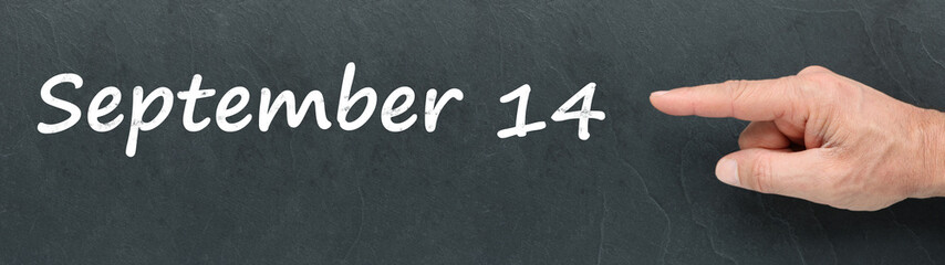 Fototapeta premium September 14 on a blackboard