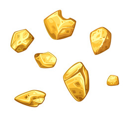 Golden ore set. Vector illustration