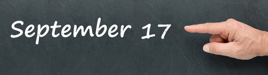 Fototapeta premium September 17 on a blackboard