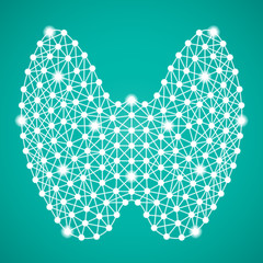 Human Thyroid Isolated On A Green Background. Vector Illustration.Endocrinology. Creative Medical Concept