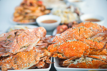 Boiled crab in plate