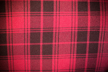 Leather Sofa Texture Seamless Background, Red upholstery of a sofa with black stripes