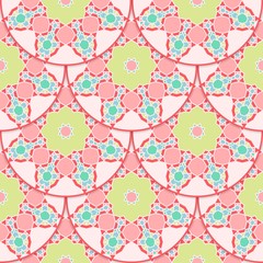 Seamless pattern in arabic style. Muslim, eastern, oriental colorful background. Vector illustration.