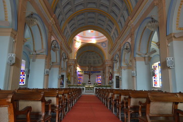 Fototapeta na wymiar The inside view of the Church of Our Lady of Angels Pondicherry