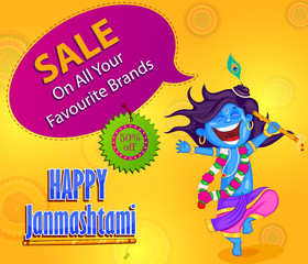 Krishna Janmashtami Sale and Advertisement Background