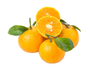 Fresh orange on a white background.