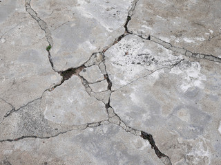 Cracked concrete texture closeup background