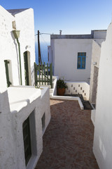 Street in Nikia village on Nisyros island in Dodecanese island group, Greece.
