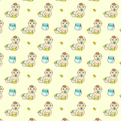 Seamless pattern of baby