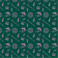Seamless pattern of summer beach 