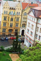 Obraz premium a bird's eye view of the streets of Prague