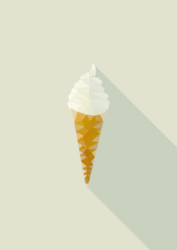 Ice cream low poly illustration
