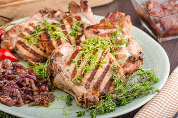 Grilled pork chops