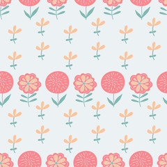 Fototapeta premium Vector seamless pattern with hand drawn floral elements
