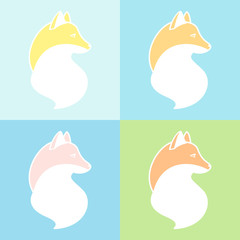 Decorative foxes. Fox graphic silhouette