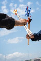 Old style wooden arrows