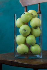 Green apple Raw fruit and vegetable backgrounds healthy organic fresh produce