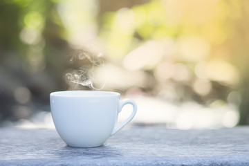 morning coffee in garden