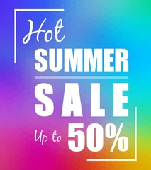Abstract vibrant colors low poly background and web banner of summer sale