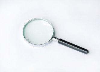Magnifying glass isolated on white background.