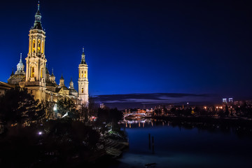 Pilar Zaragoza Spain at night