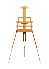 3D Rendering Wooden Easel on White