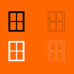 Window  black and white set icon .