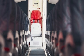 Fototapeta premium Aisle in the airplane