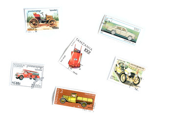  A set of postage stamps printed from different countries.