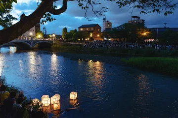 Badezimmer Foto Rückwand 灯籠流しの風景 © mtaira