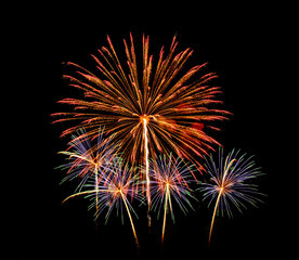 Fireworks light up the sky with dazzling display  - Vibrant color effect